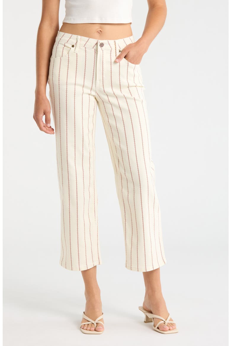 Stripe Straight Leg Jeans, Main, color, PEARL/ TAMARIND