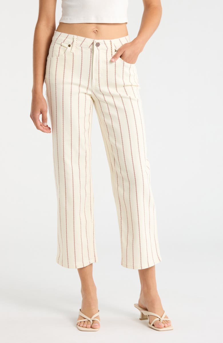 CITY BLUES Stripe Straight Leg Jeans, Main, color, Pearl/ Tamarind
