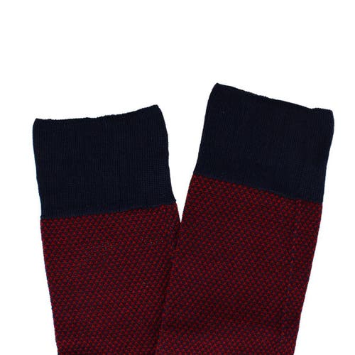 Trafalgar Clayton Birdseye Over The Calf Mercerized Cotton Socks In Red