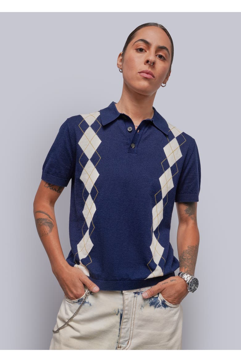 The Everyday Argyle Sweater Polo, Main, color, NAVY