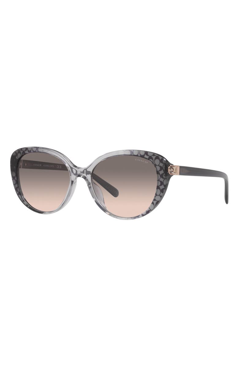 COACH 56mm Gradient Cat Eye Sunglasses, Alternate, color, Grey