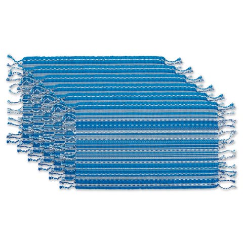 Tonal Stripe With Fringe Placemat Set/6