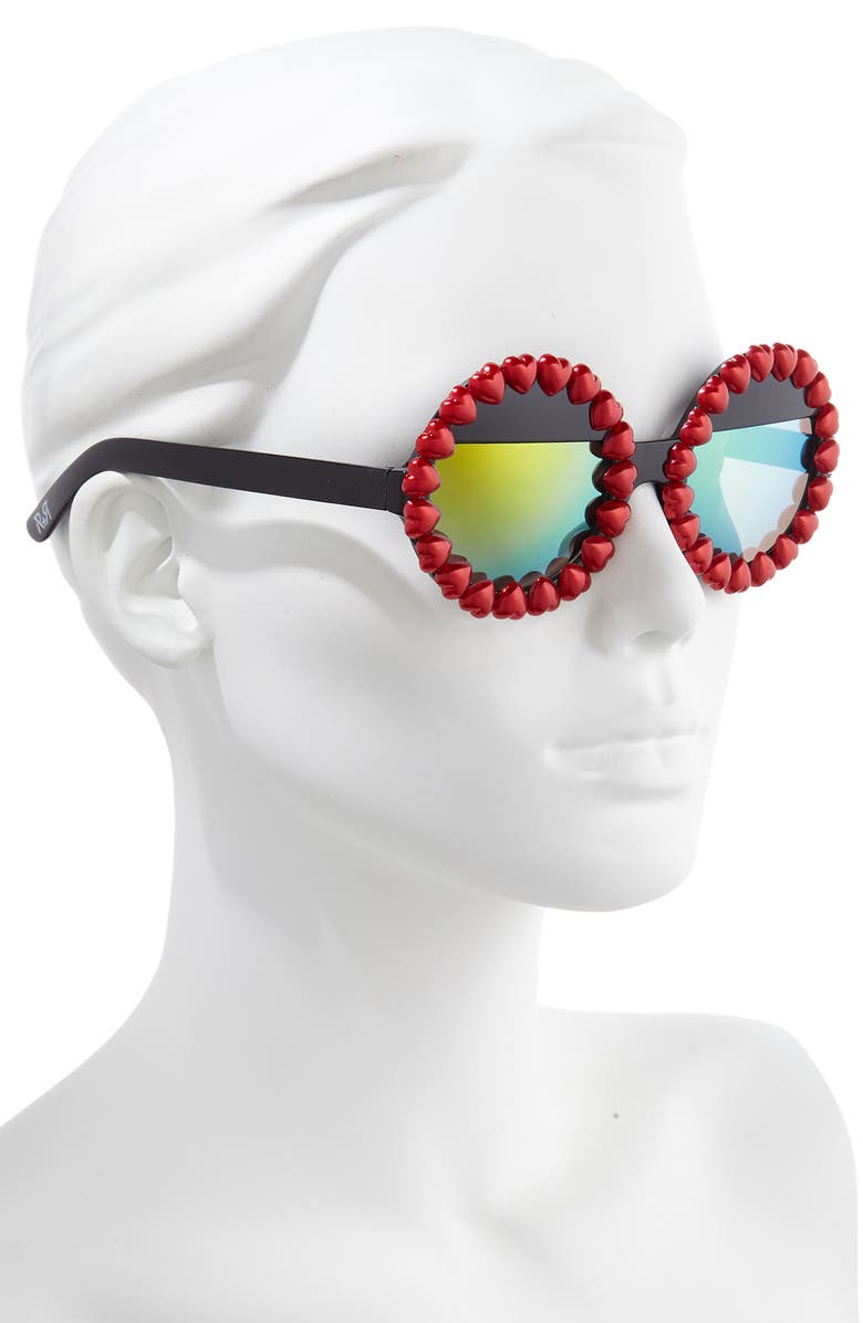 Rad + Refined Heart Round Sunglasses, Alternate, color,