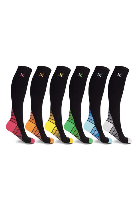 Gender Inclusive Assorted 6-Pack Premium Compression Socks