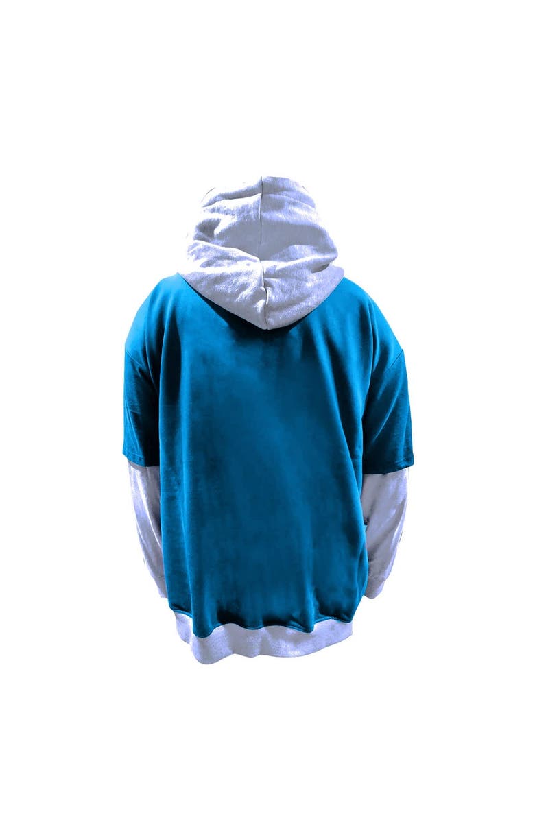 FANATICS Men's Fanatics Blue/Heather Gray Detroit Lions Big & Tall Twofer Pullover Hoodie, Alternate, color, 