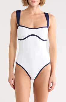 Good American Sweetheart Neck Compression One-Piece Swimsuit