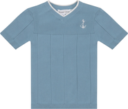 Charlotte & George Anchor Embroidered V-Neck T Shirt