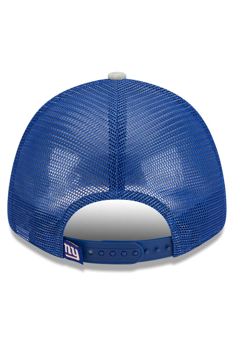 New Era Men's New Era Heather Gray/Royal New York Giants Pop Trucker 9FORTY Adjustable Hat, Alternate, color, Heather Gray