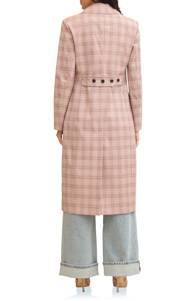 Avec Les Filles Plaid Martingale Coat, Alternate, color, Pink Plaid