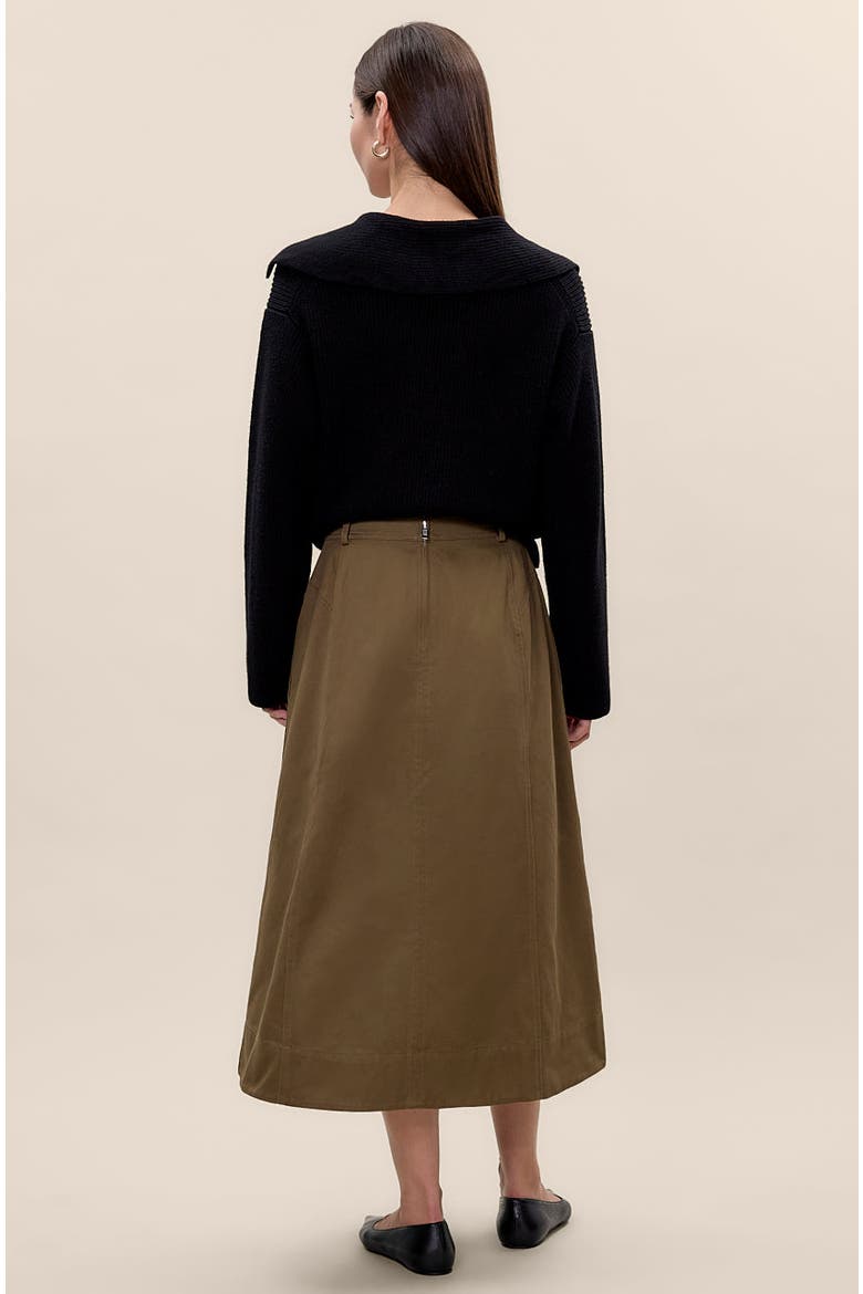 Aria Twill Skirt, Alternate, color, Olive