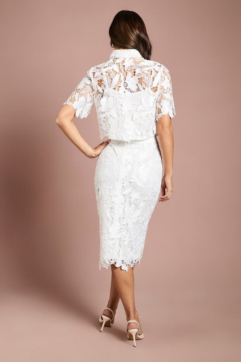 Lace Pencil Skirt, Alternate, color, Ivory