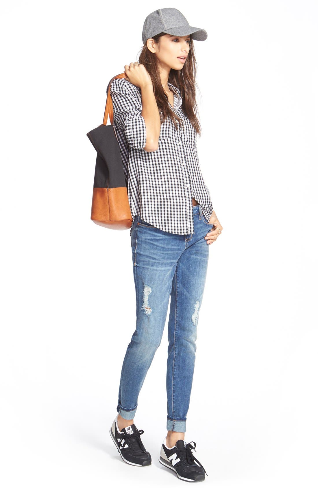 Canvas Tote, Alternate, color, BLACK/ COGNAC