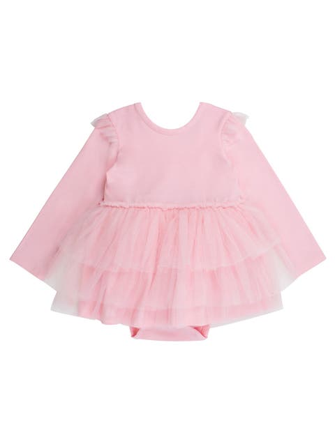 Baby Girls Flutter Tulle Long Sleeve Twirl Romper