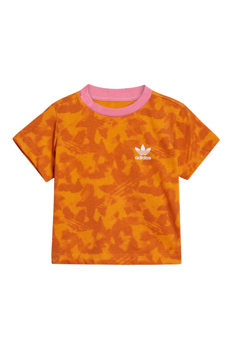 Lifestyle T-Shirt, Skirt & Leggings Set, Alternate, color, BRIGHT ORANGE/ PINK FUSION