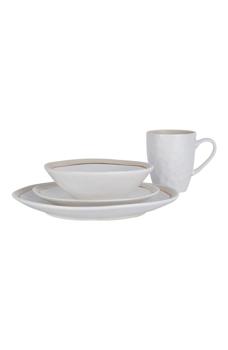 Stone Lain Clara Porcelain 16-Piece Dinnerware Set, Alternate, color, White