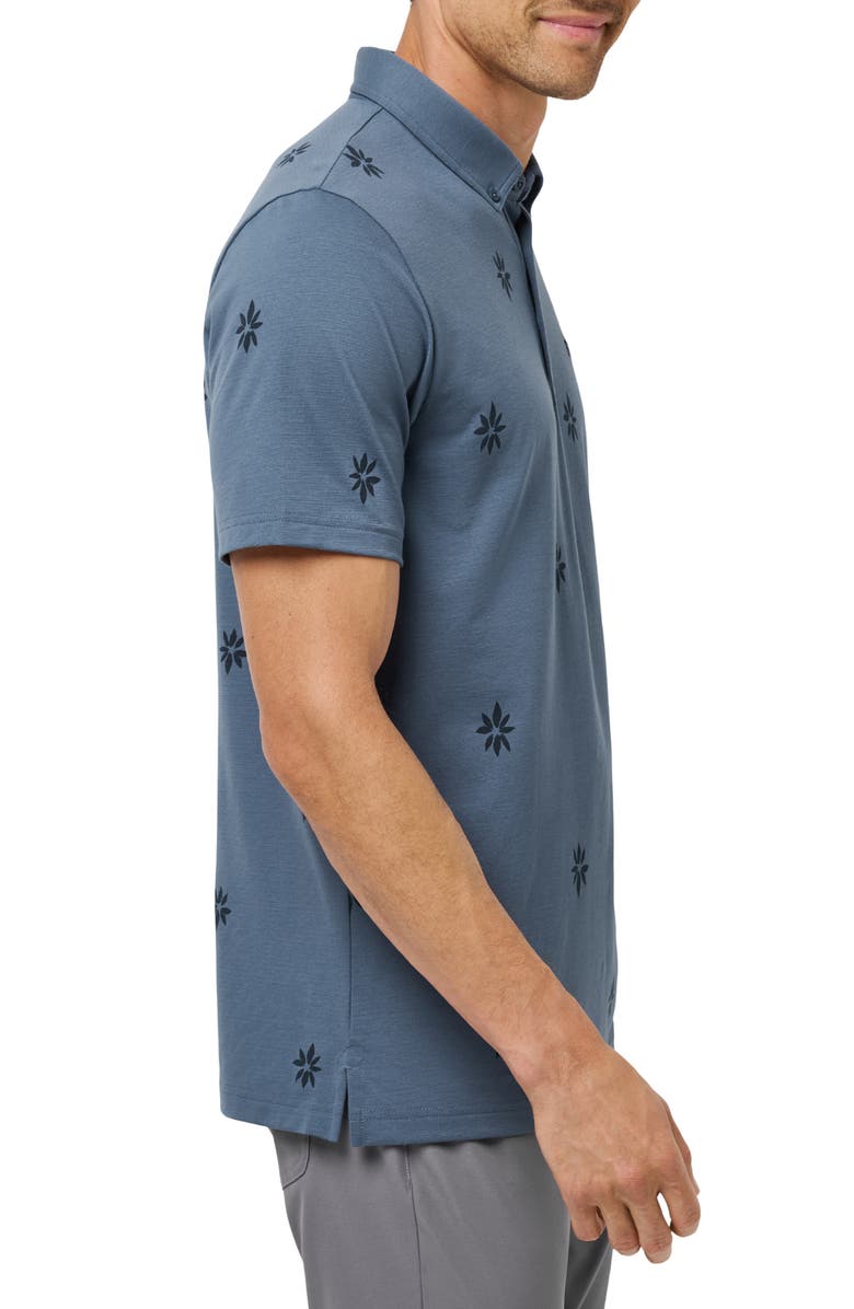 TravisMathew Rome Around Floral Button Down Polo, Alternate, color, Bering Sea