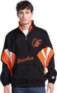STARTER Men's Starter  Black Baltimore Orioles Cooperstown Chief Half-Zip Pullover
