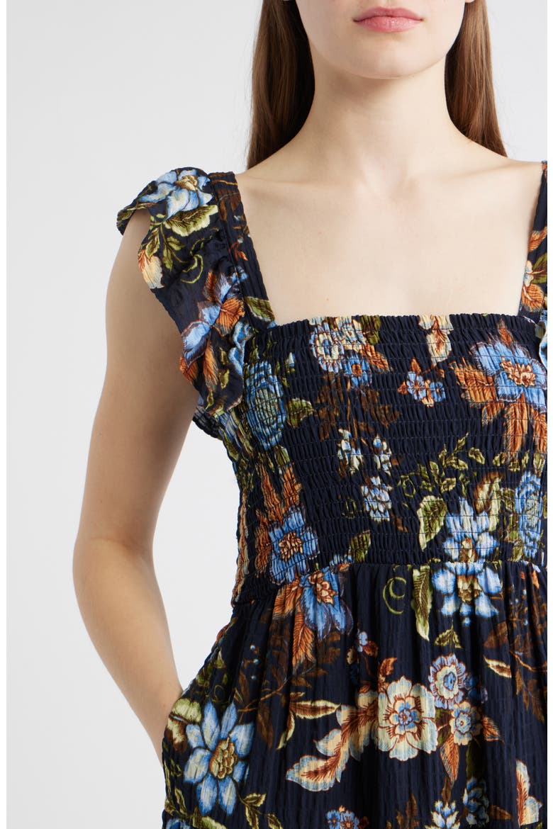 Floral Midi Sundress, Alternate, color, NAVY MULTI