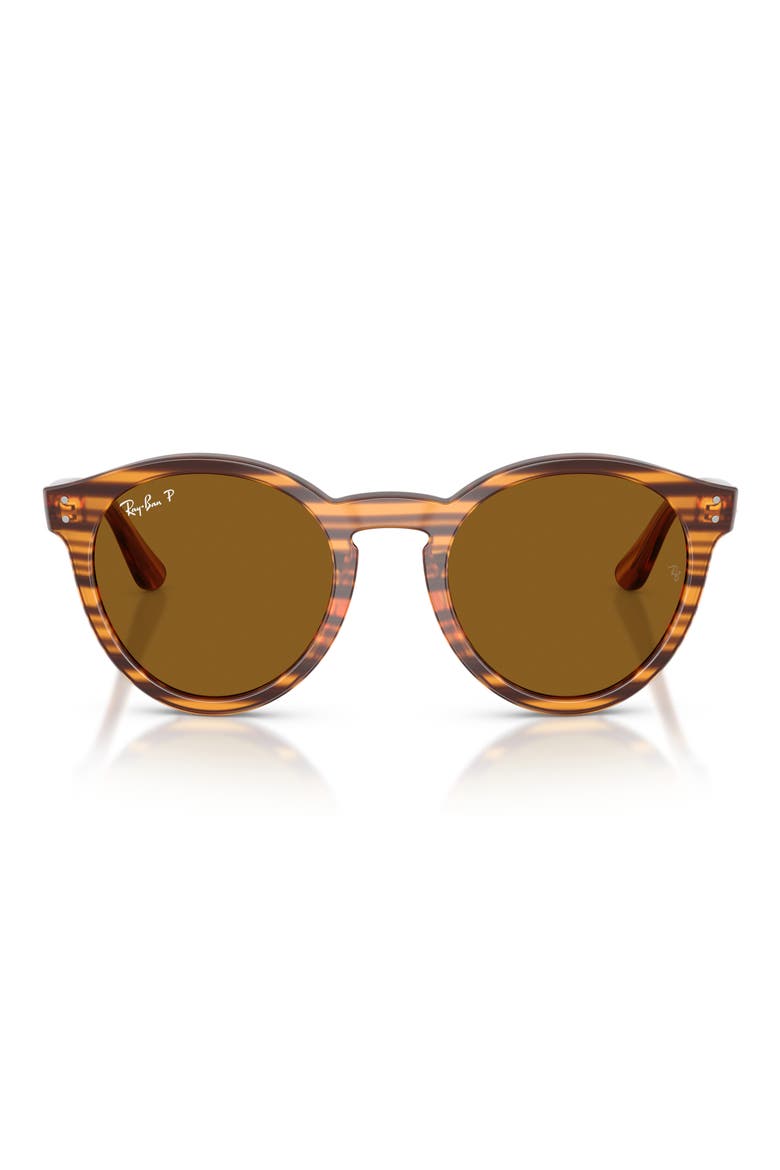 Reverse 52mm Polarized Phantos Sunglasses, Main, color, STRIPED HAVANA / BROWN