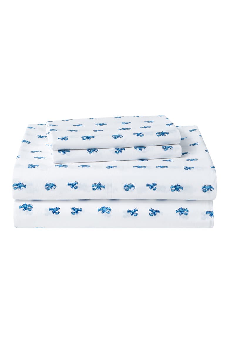 Closyter 200 Thread Count Cotton Percale Sheet Set, Main, color, BLUE