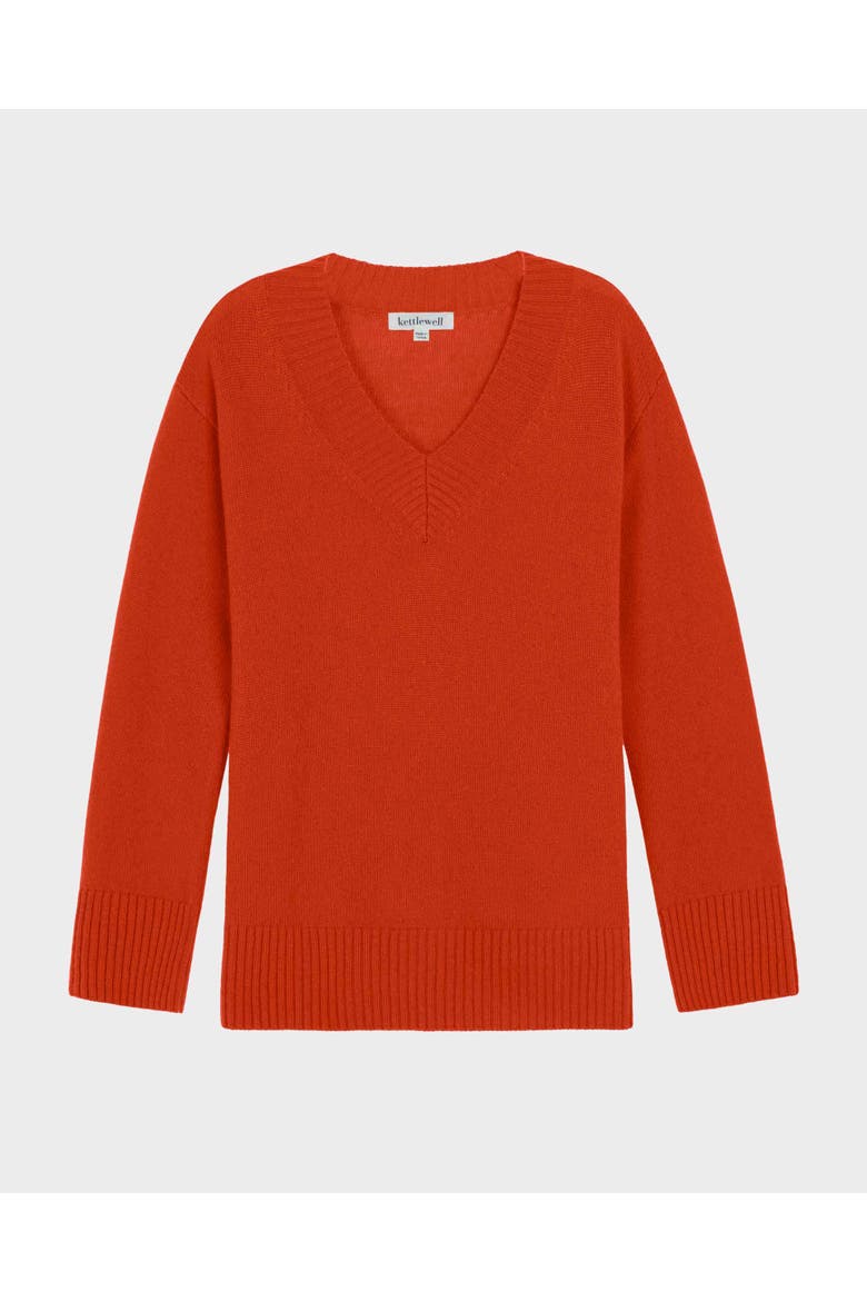 Anya V-Neck Sweater, Alternate, color, Chilli