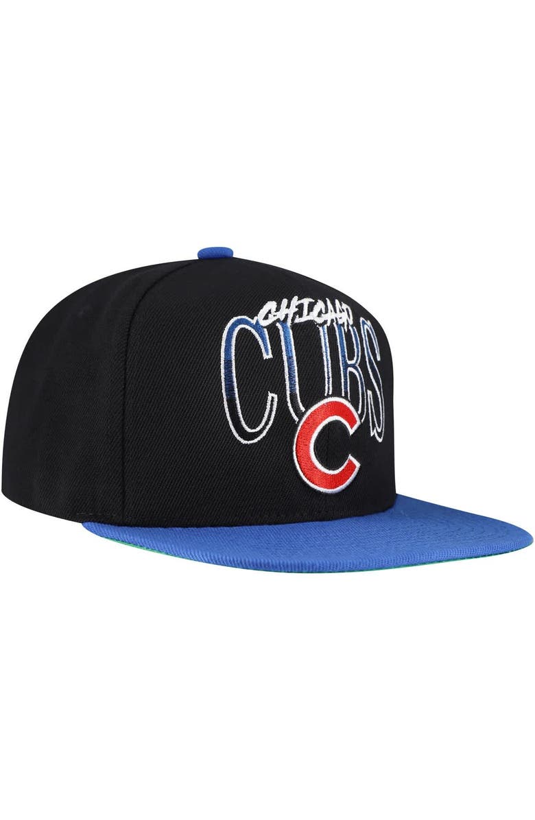 Mitchell & Ness Men's Mitchell & Ness Black Chicago Cubs Rise Up Snapback Hat, Alternate, color, Black