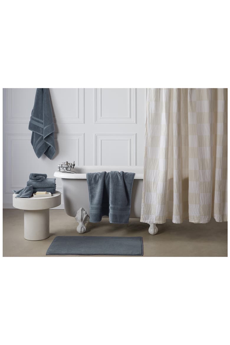 Check Cotton Gauze Shower Curtain, Alternate, color, BONE AND WHITE