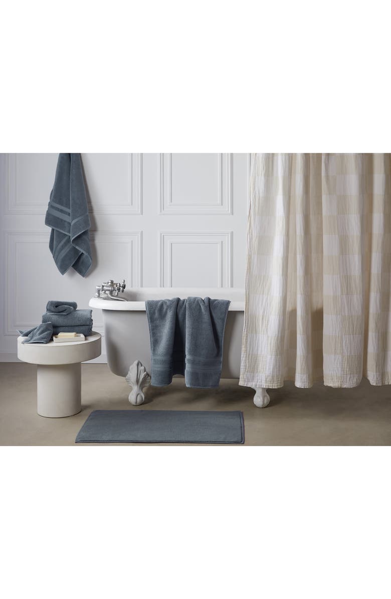 Parachute Check Cotton Gauze Shower Curtain, Alternate, color,