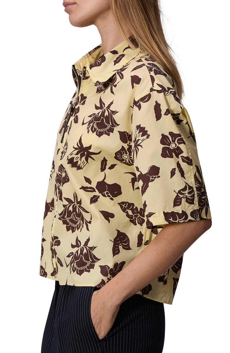 rag & bone Junie Floral Cotton Poplin Zip Top, Alternate, color, 