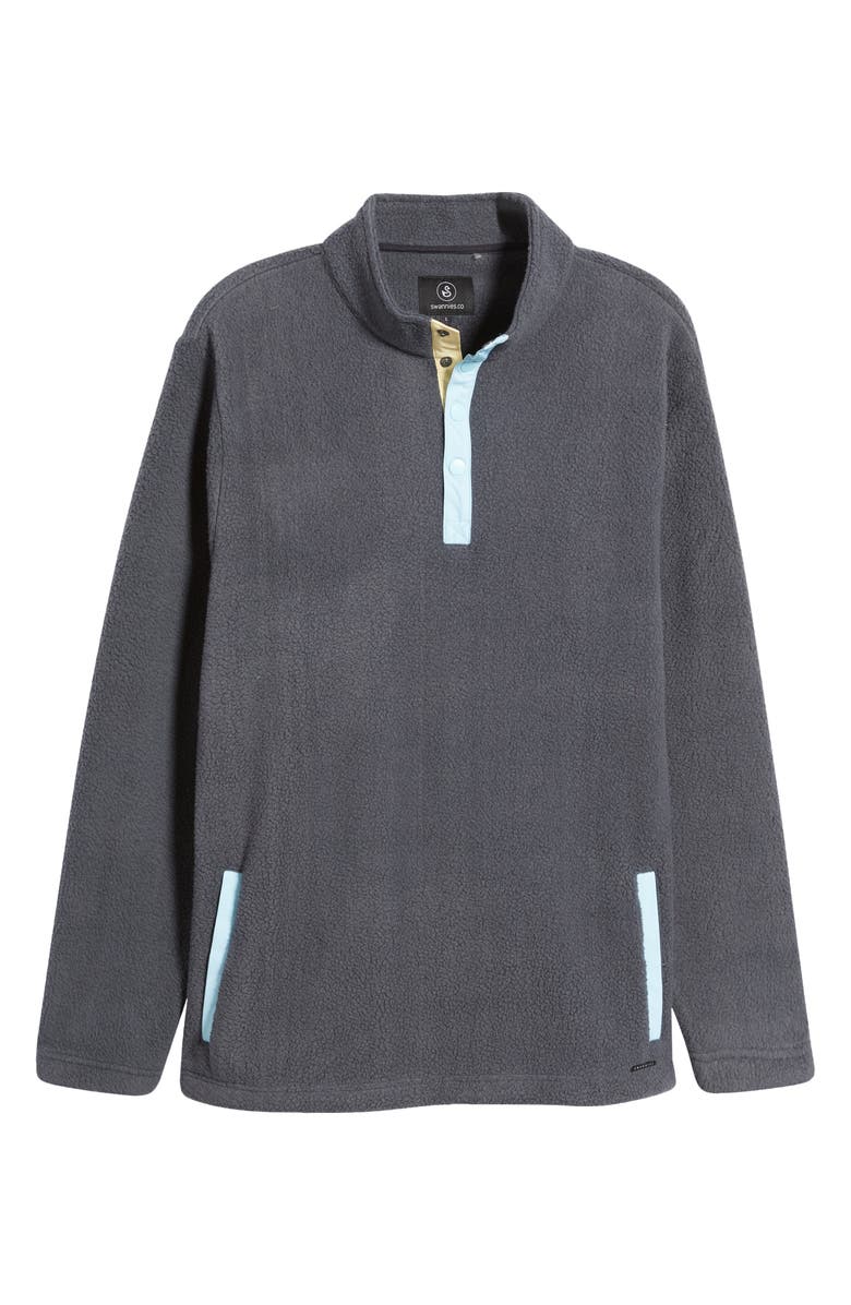 Swannies Rubin Quarter Snap Fleece Pullover, Alternate, color, Charcoal