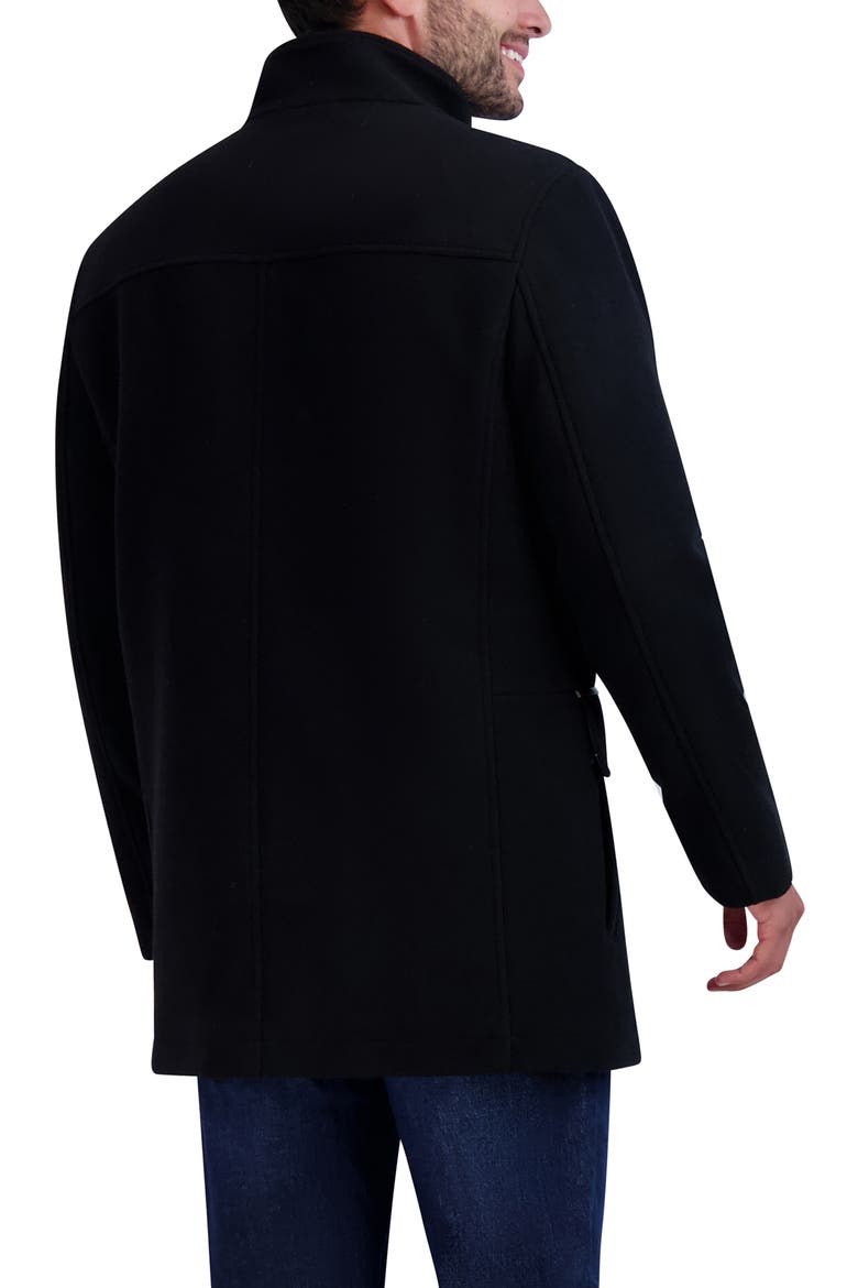 Plush Wool Blend Coat, Alternate, color, BLACK