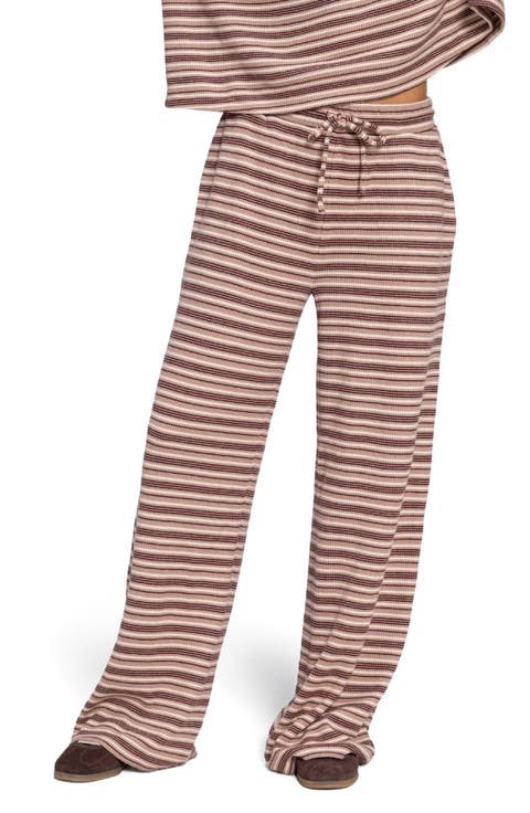 Rib Stripe Wide Leg Pants