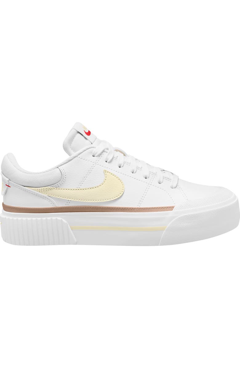 Nike Court Legacy Lift Platform Sneaker, Alternate, color, White/ Milk/ Crimson