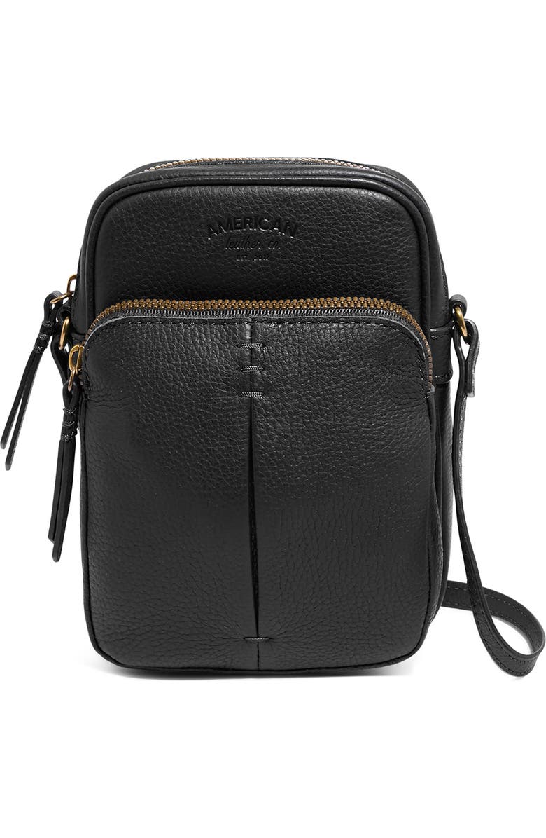 AMERICAN LEATHER CO. Cleveland Mini Crossbody Bag, Main, color, Black