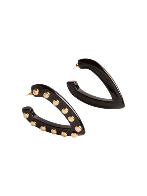 La Doublej Dew Earrings Solid Black In Black