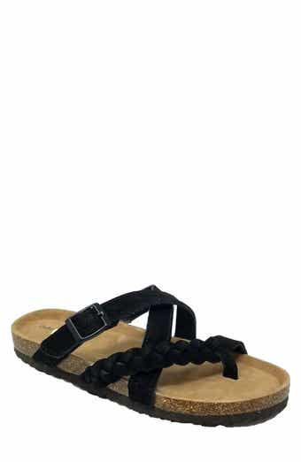 GAAHUU Suede Braided Crisscross Sandal