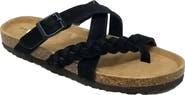 GAAHUU Suede Braided Crisscross Sandal