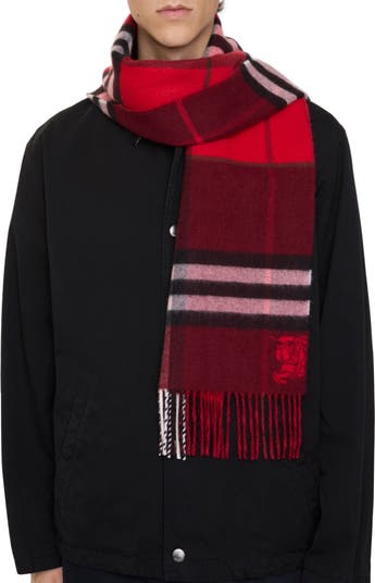 Burberry Jacquard Check Double Face Cashmere Fringe Scarf | Nordstrom