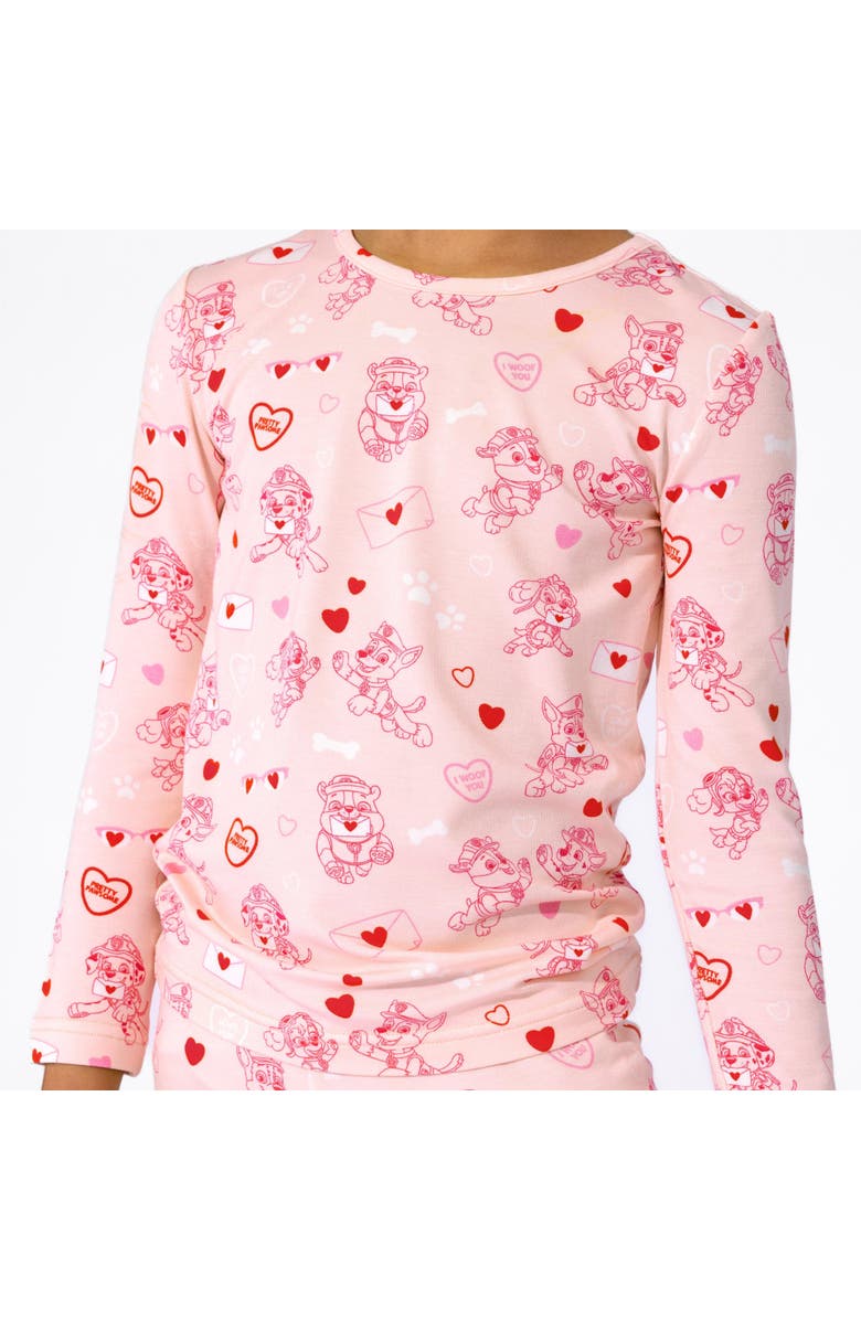 Bellabu Bear Kids' PAW Valentine Pink Set of 2 Piece Pajamas, Alternate, color, Paw Valentine Pink