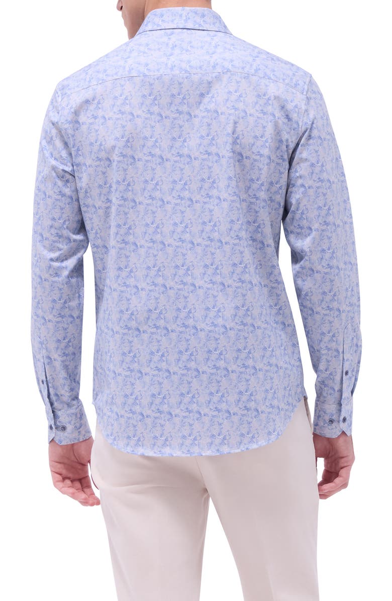 Bugatchi James OoohCotton<sup>®</sup> Floral Button-Up Shirt, Alternate, color, Cobalt