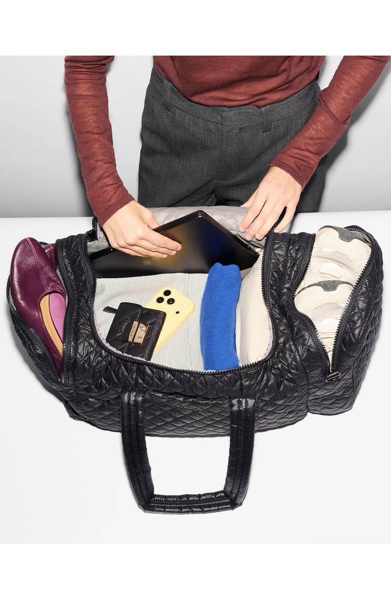 MZ Wallace Metro Team Quilted Nylon Duffle Bag, Alternate, color, Black