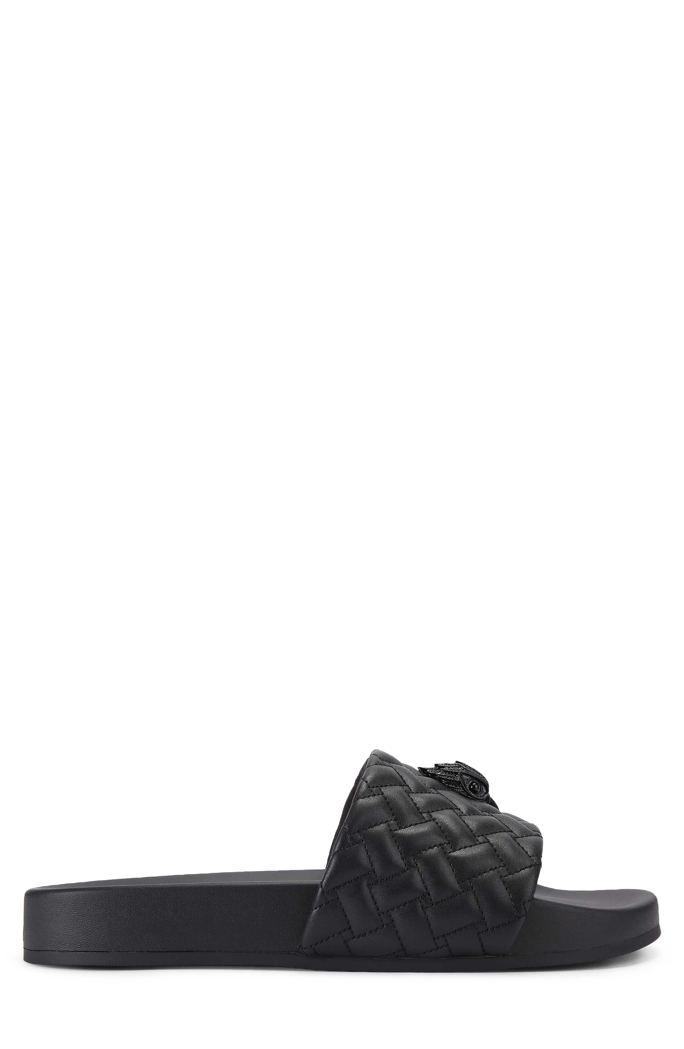 Meena Eagle 2 Faux Leather Slide Sandal, Main, color, BLACK