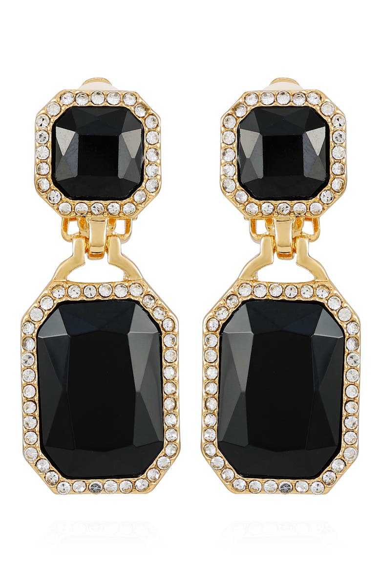 Crystal Clip-On Drop Earrings, Main, color, SILVER TONE