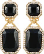 T Tahari Crystal Clip-On Drop Earrings