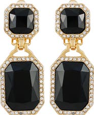 T Tahari Crystal Clip-On Drop Earrings