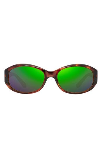 Revo Grace Petite 57mm Polarized Oval Sunglasses In Green