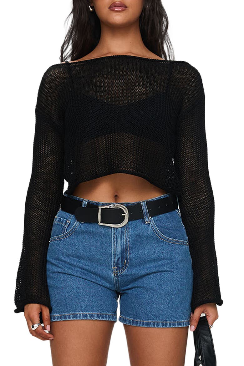 Saldana Denim Shorts, Main, color, MID BLUE DENIM