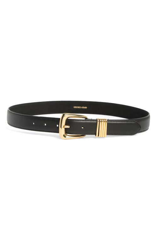 Veronica Beard Arch Leather Belt In Black