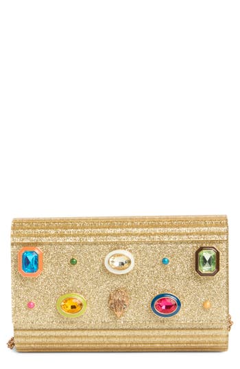 Kurt Geiger London Gems Party Envelope Clutch In Gold
