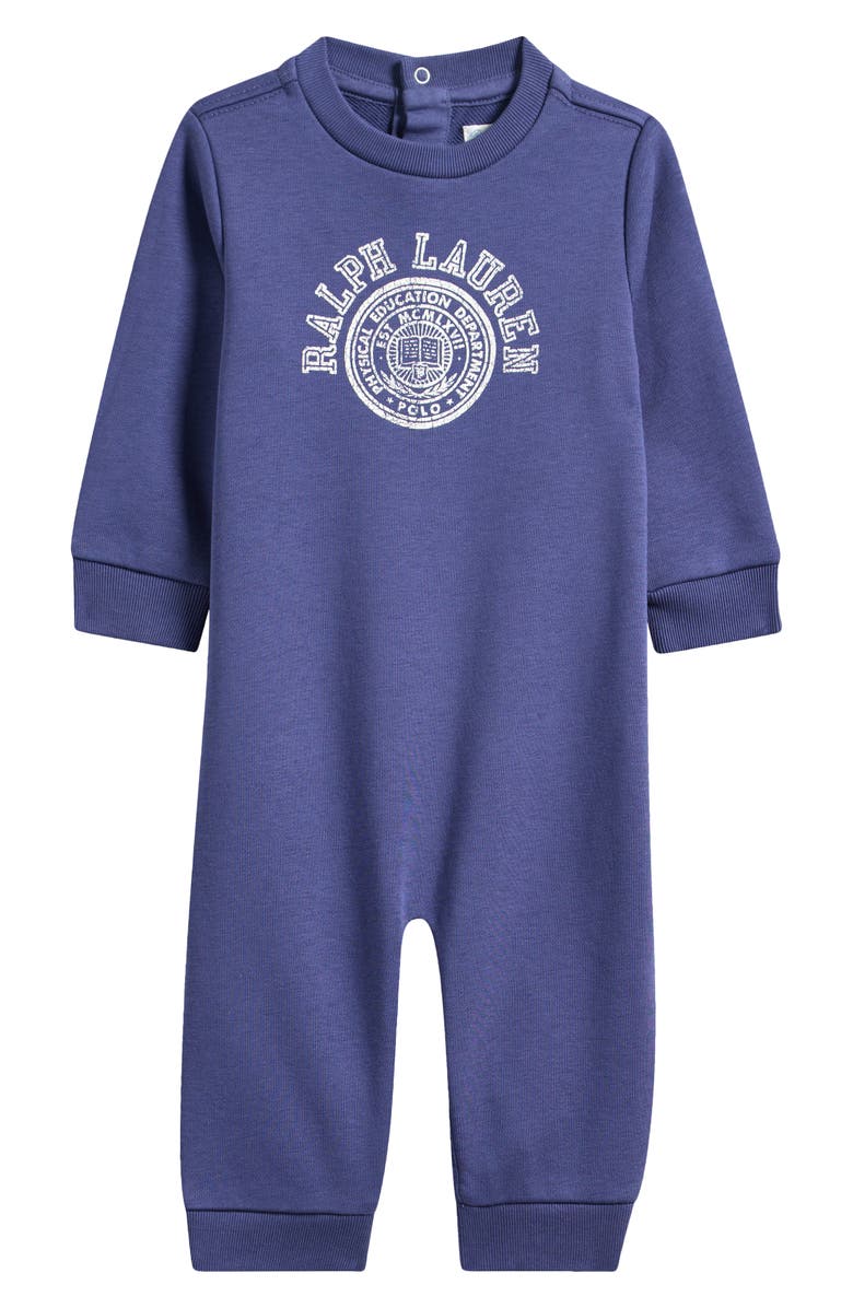 Ralph Lauren Athletic Dept. French Terry Graphic Romper, Main, color, 